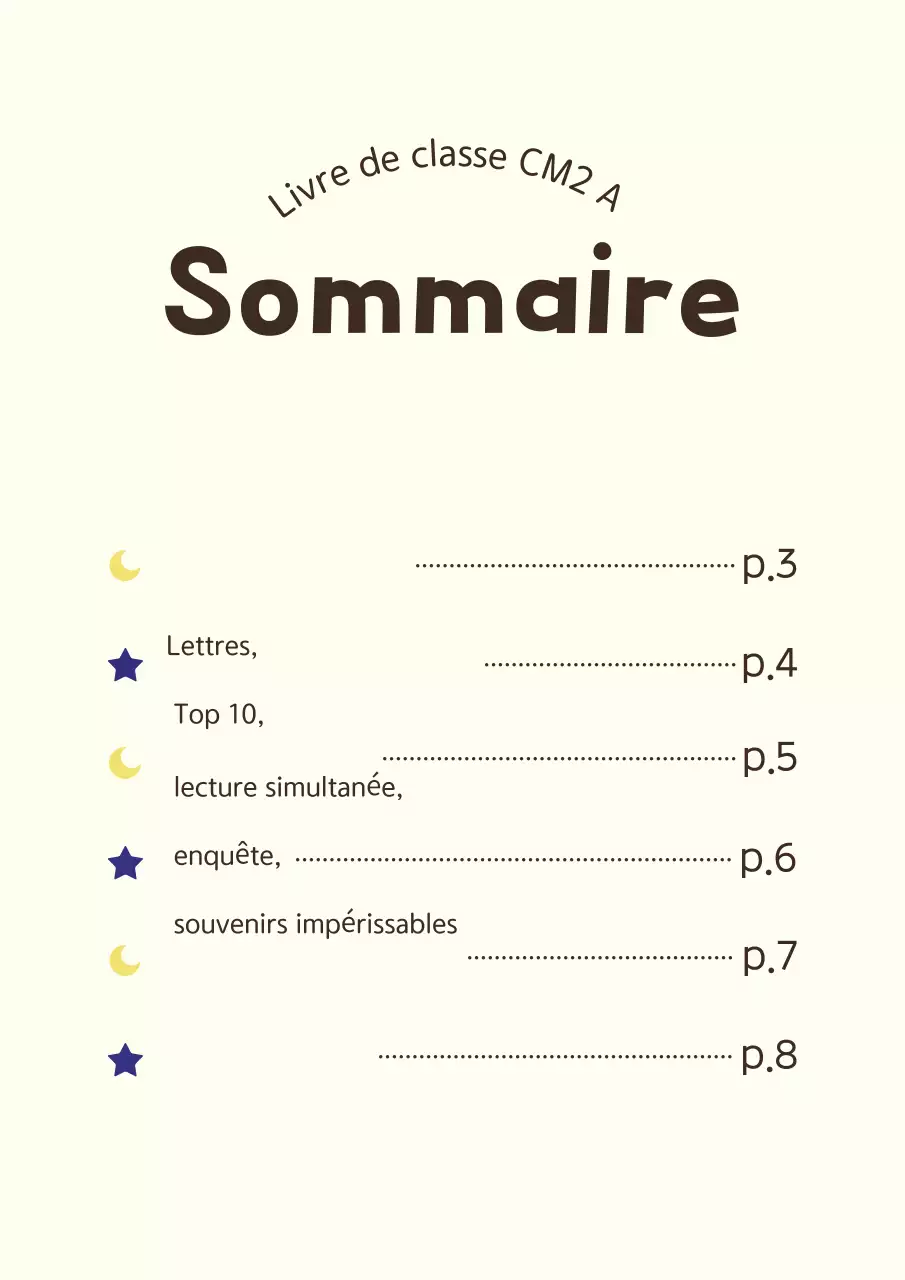 Projet d'anthologie de l'école Yellow Baby