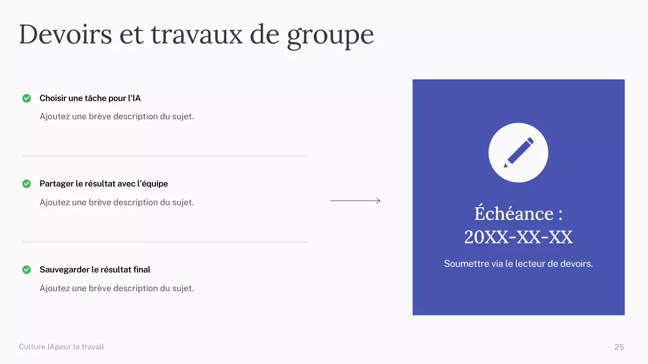 Présentation du cours d'IA simple vert et bleu