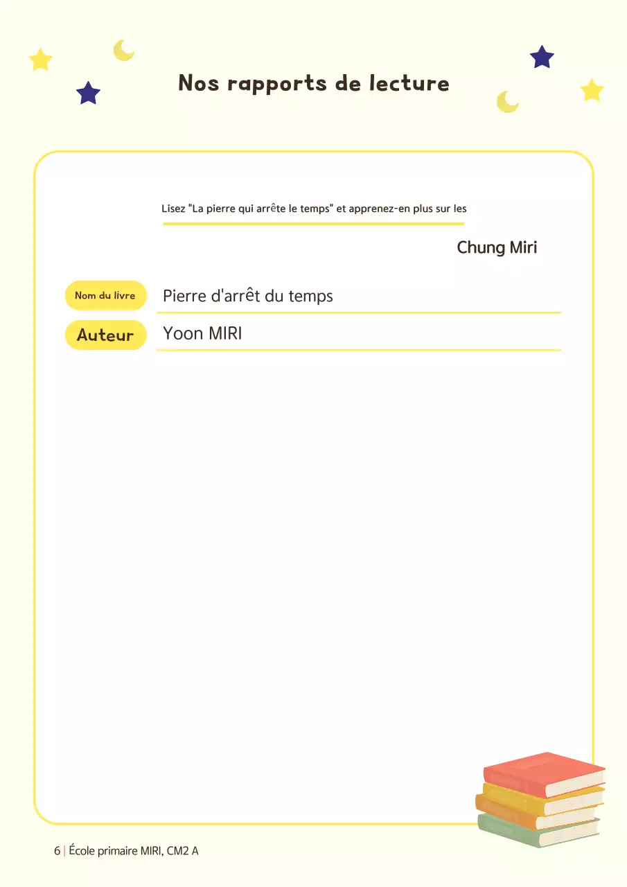 Projet d'anthologie de l'école Yellow Baby