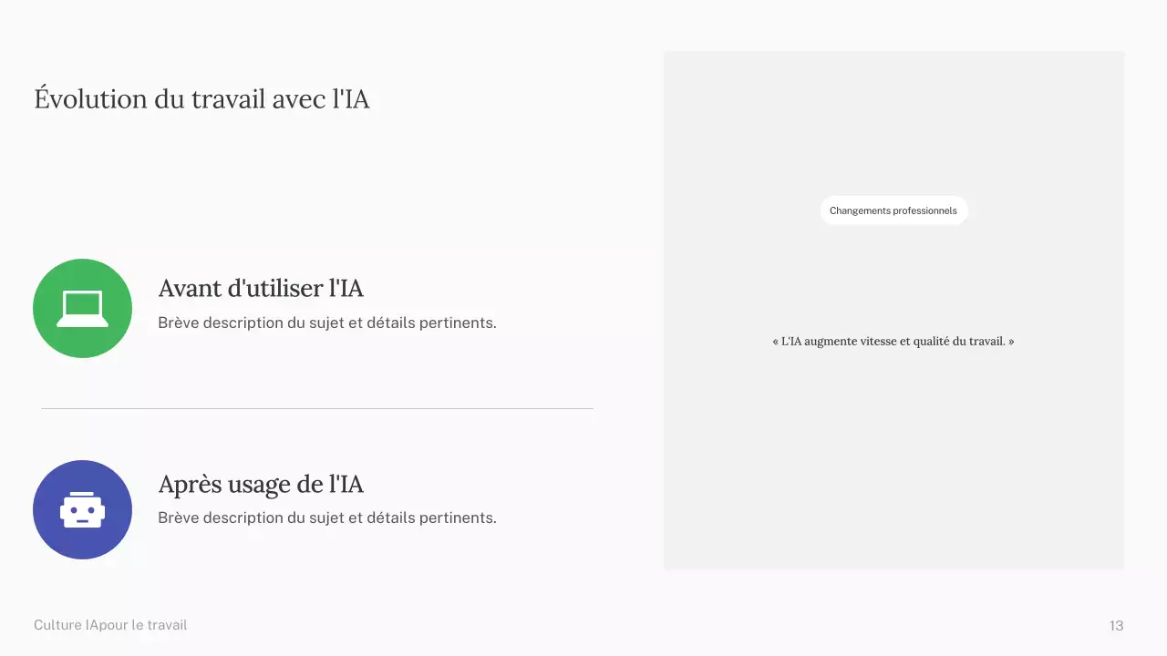 Présentation du cours d'IA simple vert et bleu