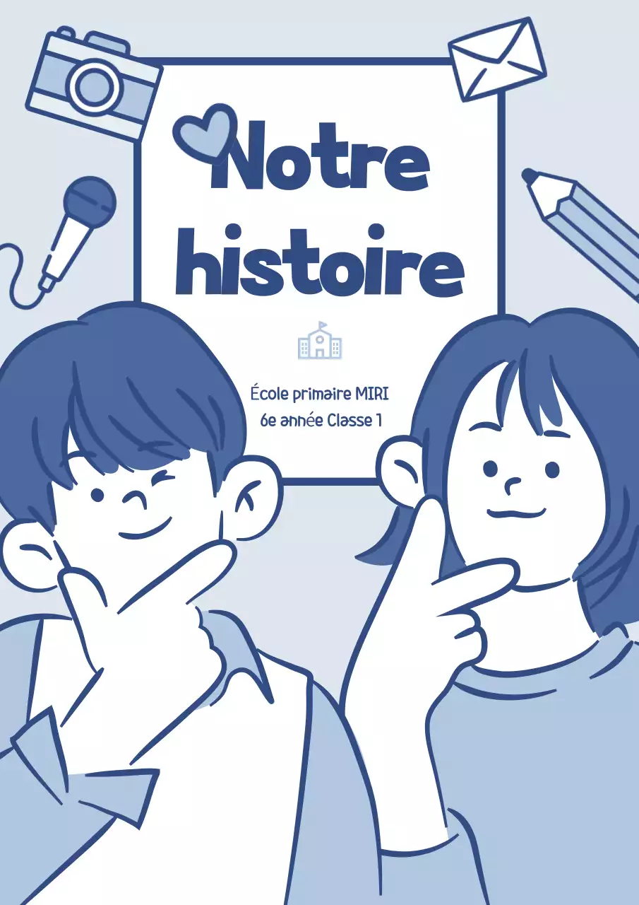 Anthologie de l'école d'illustrations simples bleu ciel