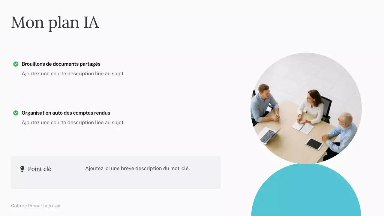 Présentation du cours d'IA simple vert et bleu