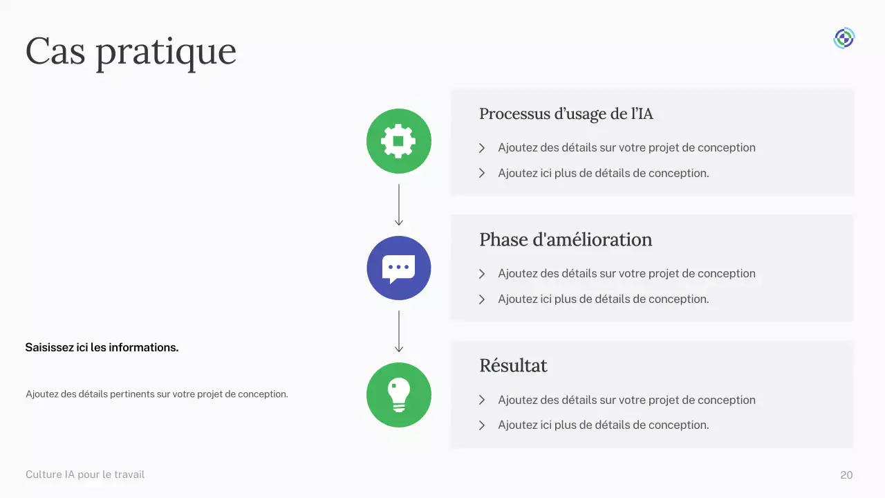 Présentation du cours d'IA simple vert et bleu