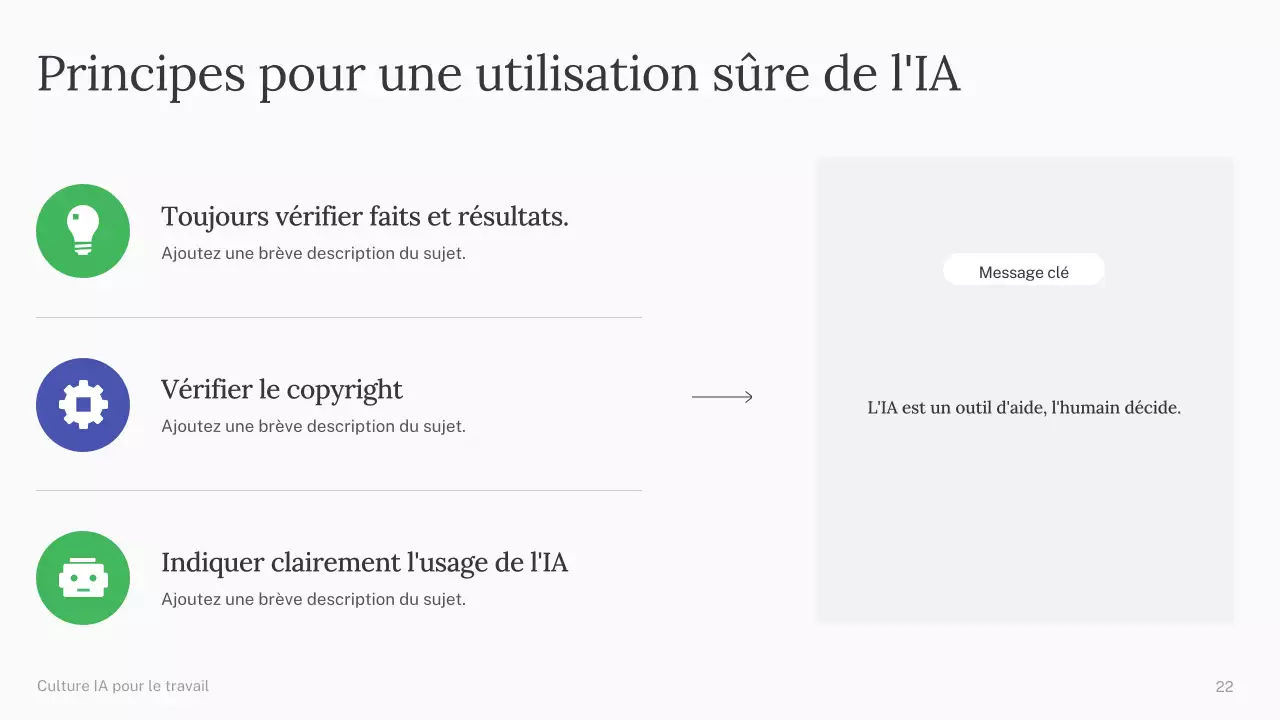 Présentation du cours d'IA simple vert et bleu