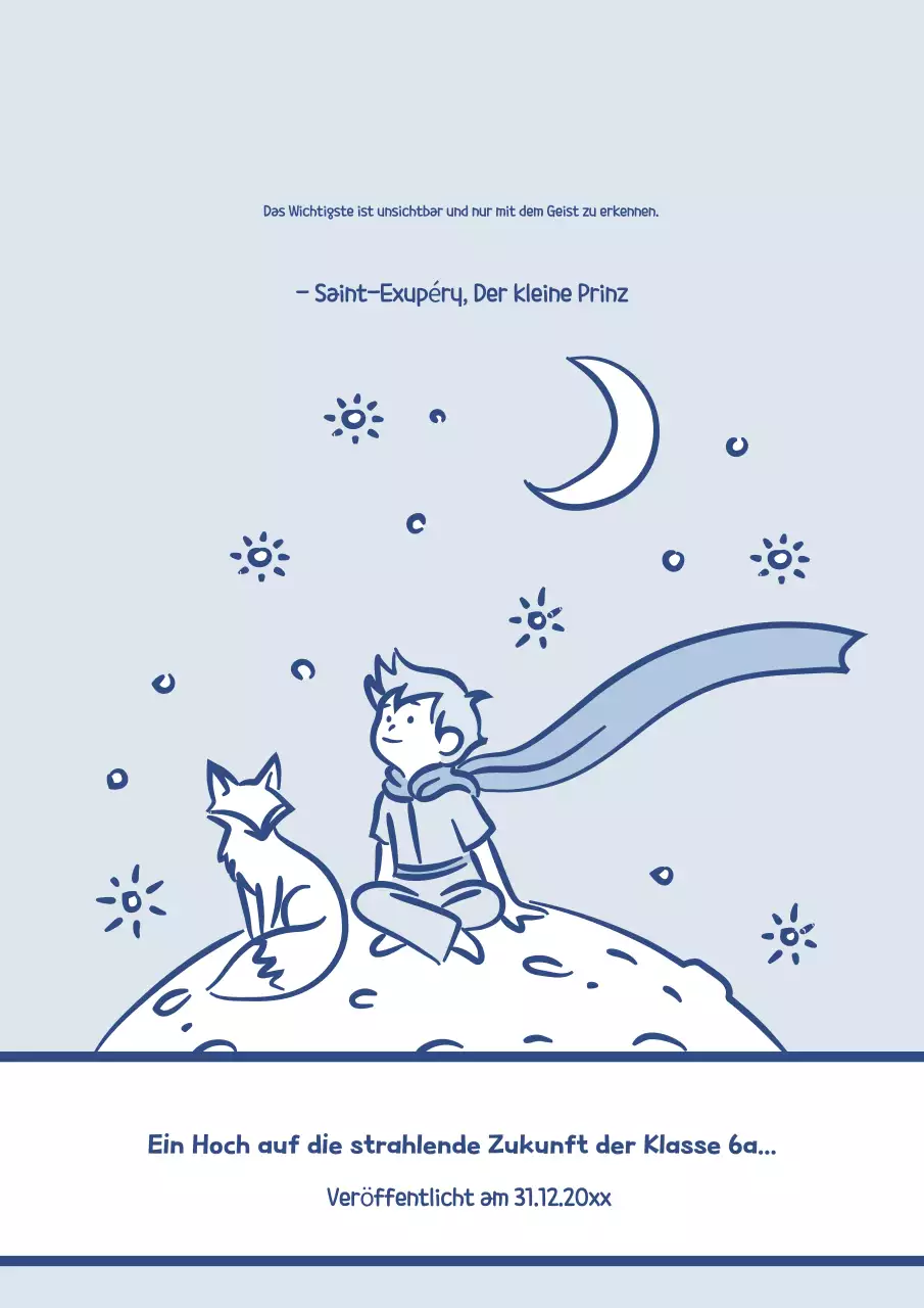 Himmelblaue einfache Illustration Schulanthologie