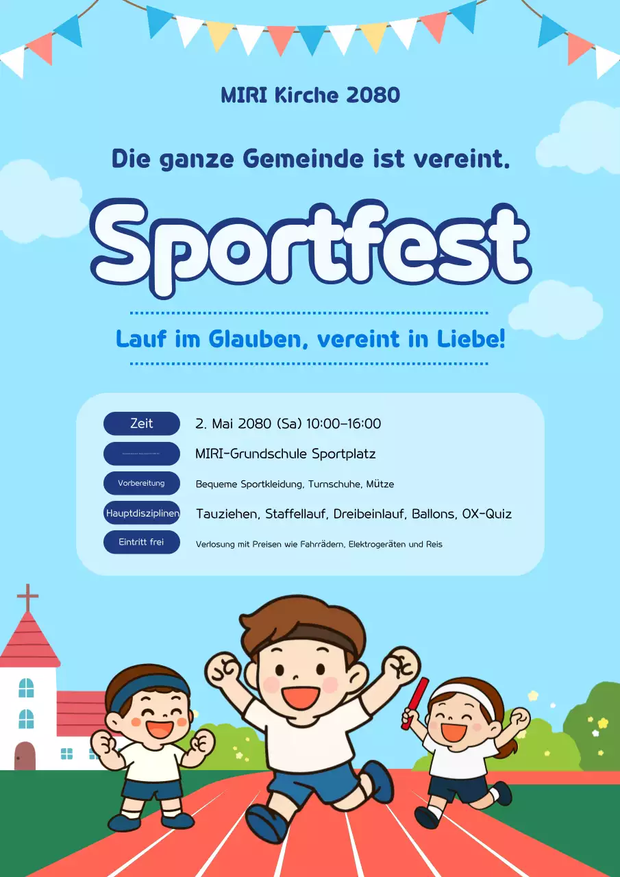 Sky Blue Cute Sportfest-Event