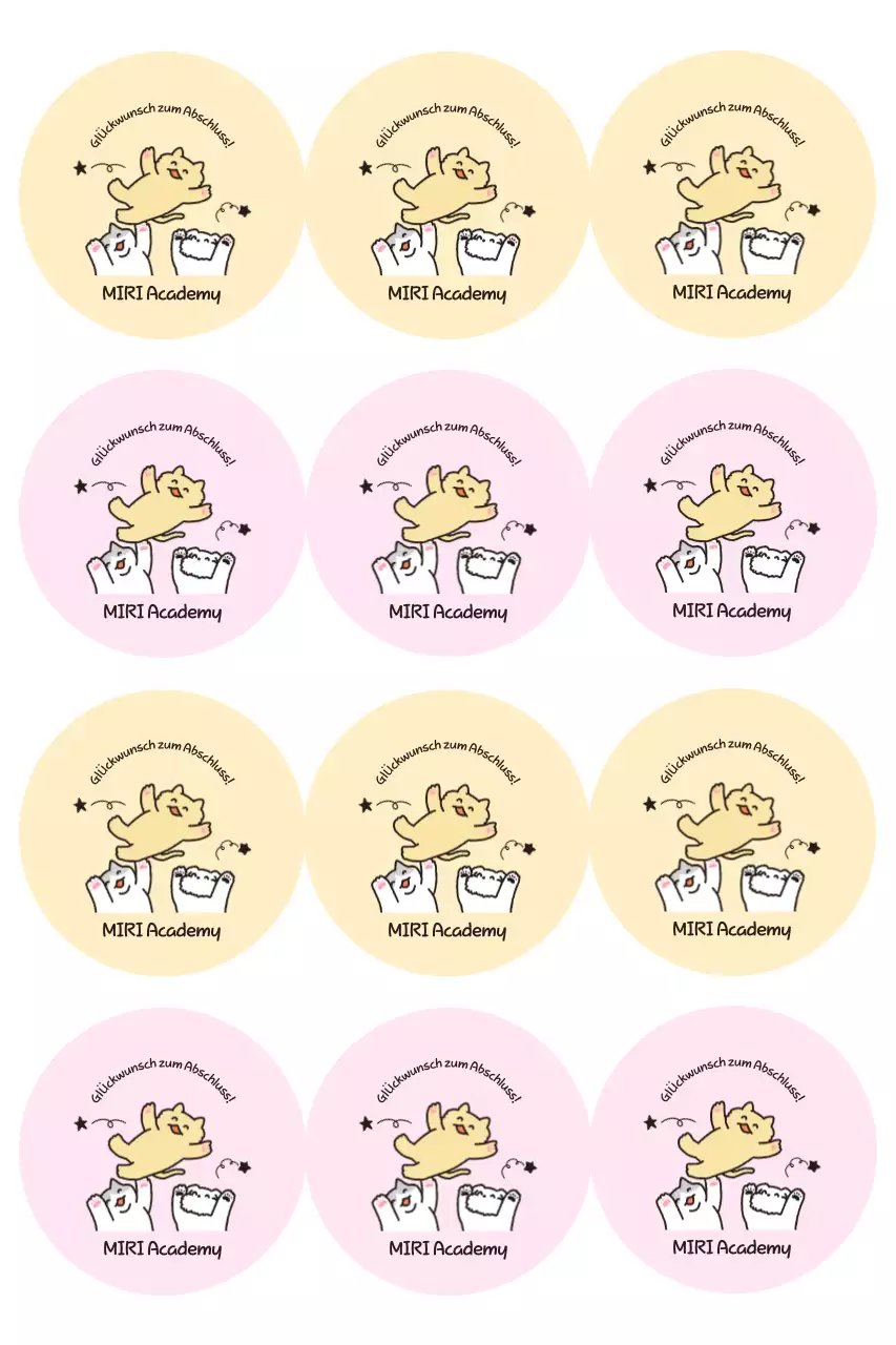 Beige, niedliche Abschlussaufkleber