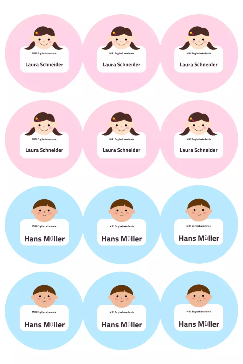 Niedliche rosa Kinderaufkleber