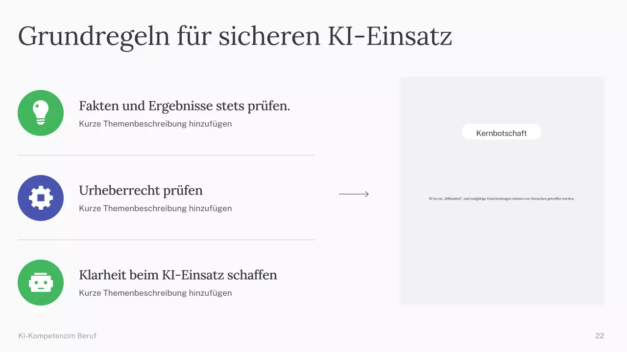 Präsentation des einfachen KI-Kurses „Grün und Blau“