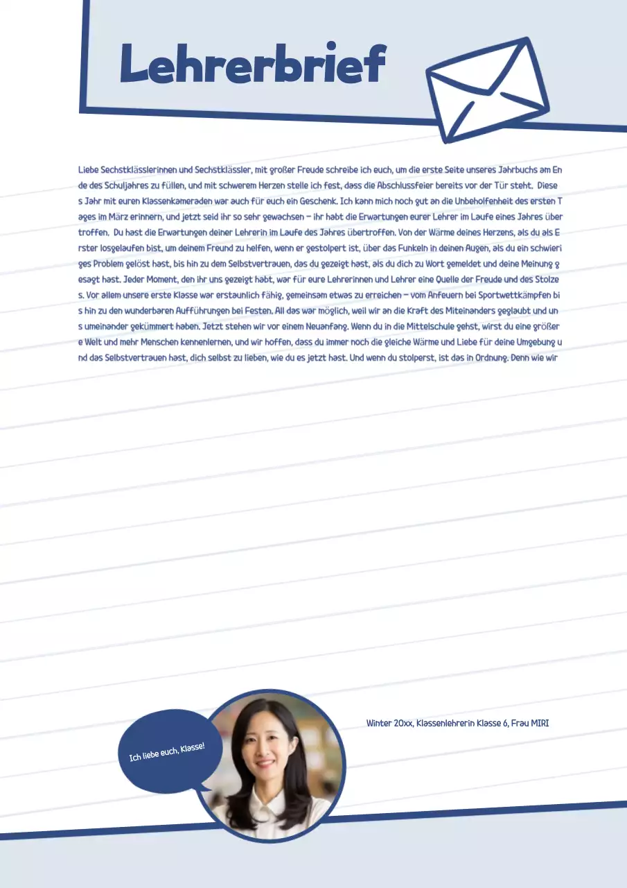 Himmelblaue einfache Illustration Schulanthologie