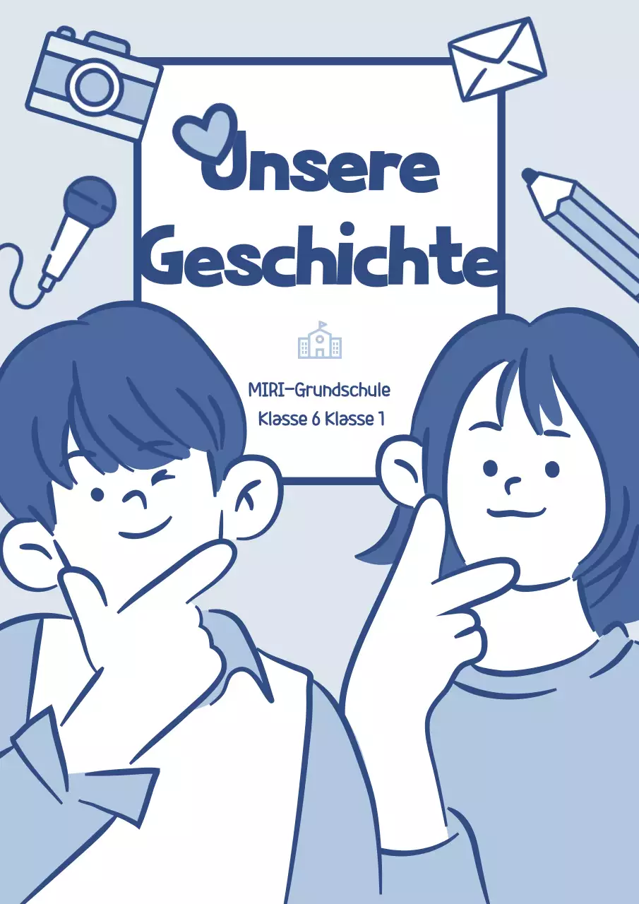 Himmelblaue einfache Illustration Schulanthologie