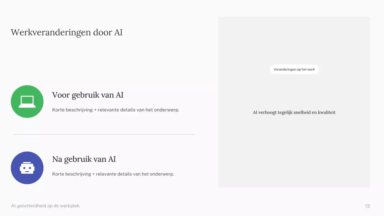 Groene en blauwe eenvoudige AI-cursuspresentatie