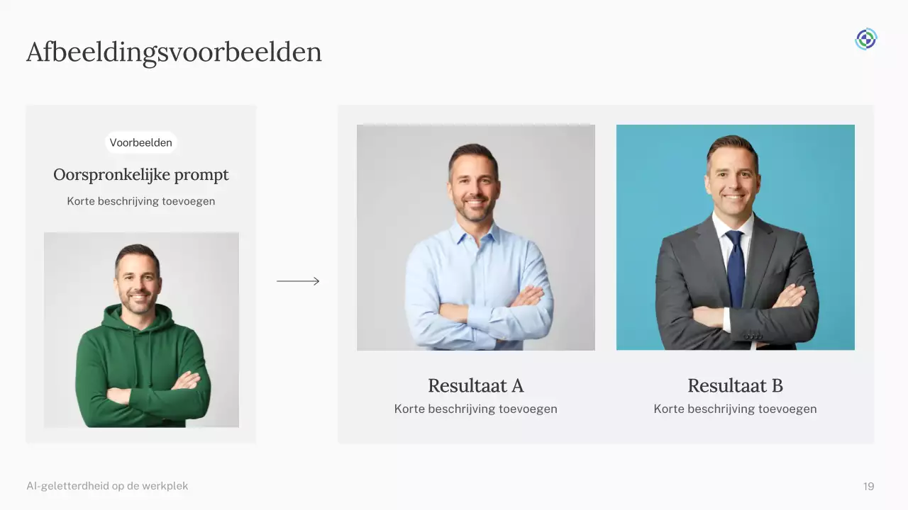 Groene en blauwe eenvoudige AI-cursuspresentatie