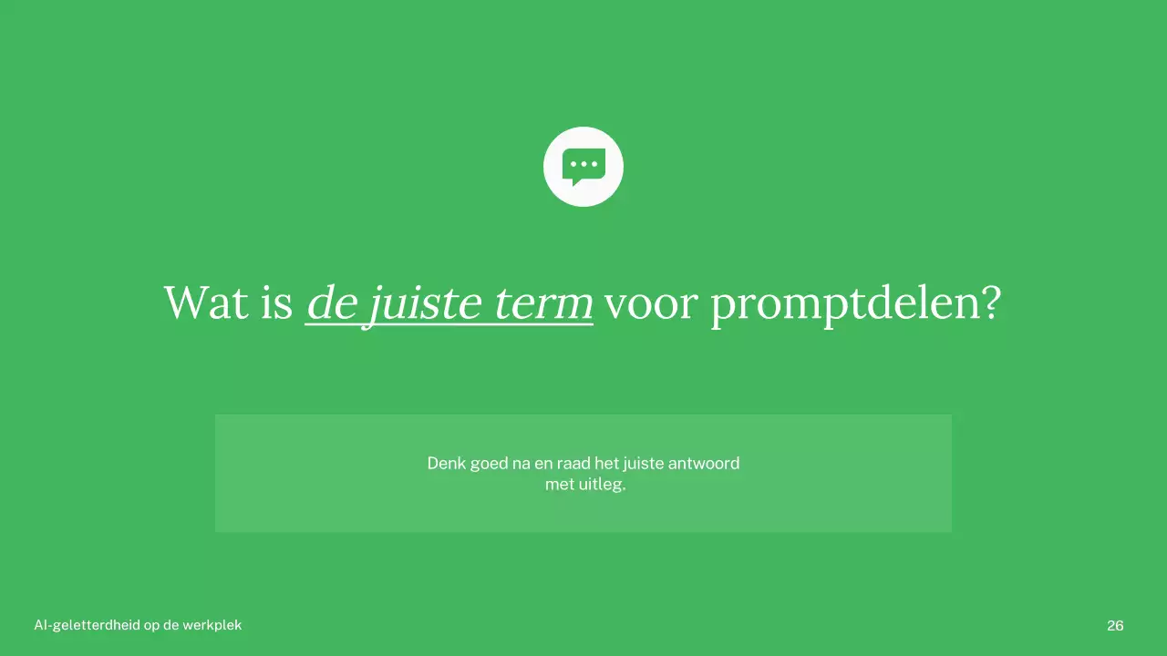 Groene en blauwe eenvoudige AI-cursuspresentatie