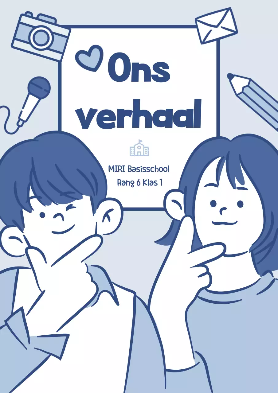 Hemelsblauwe eenvoudige illustratie schoolbloemlezing