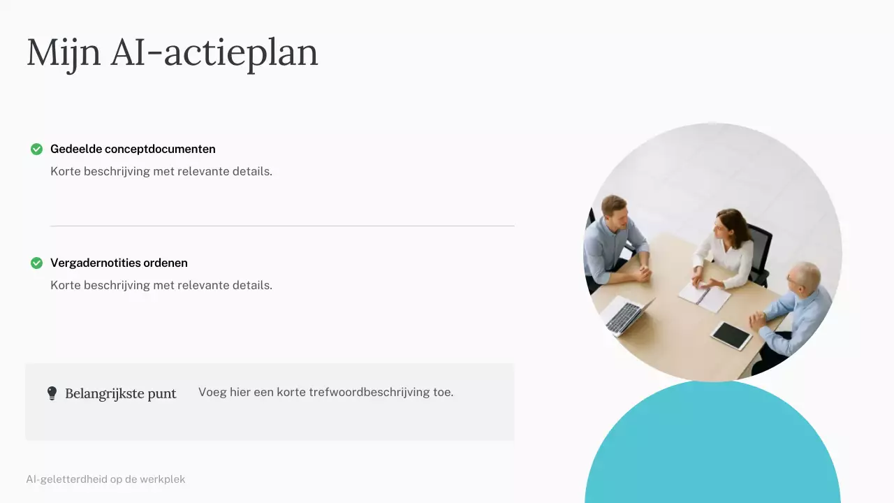 Groene en blauwe eenvoudige AI-cursuspresentatie