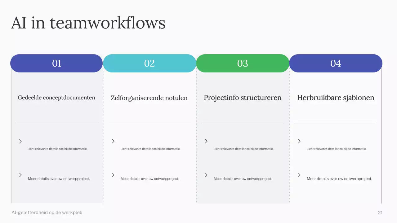 Groene en blauwe eenvoudige AI-cursuspresentatie