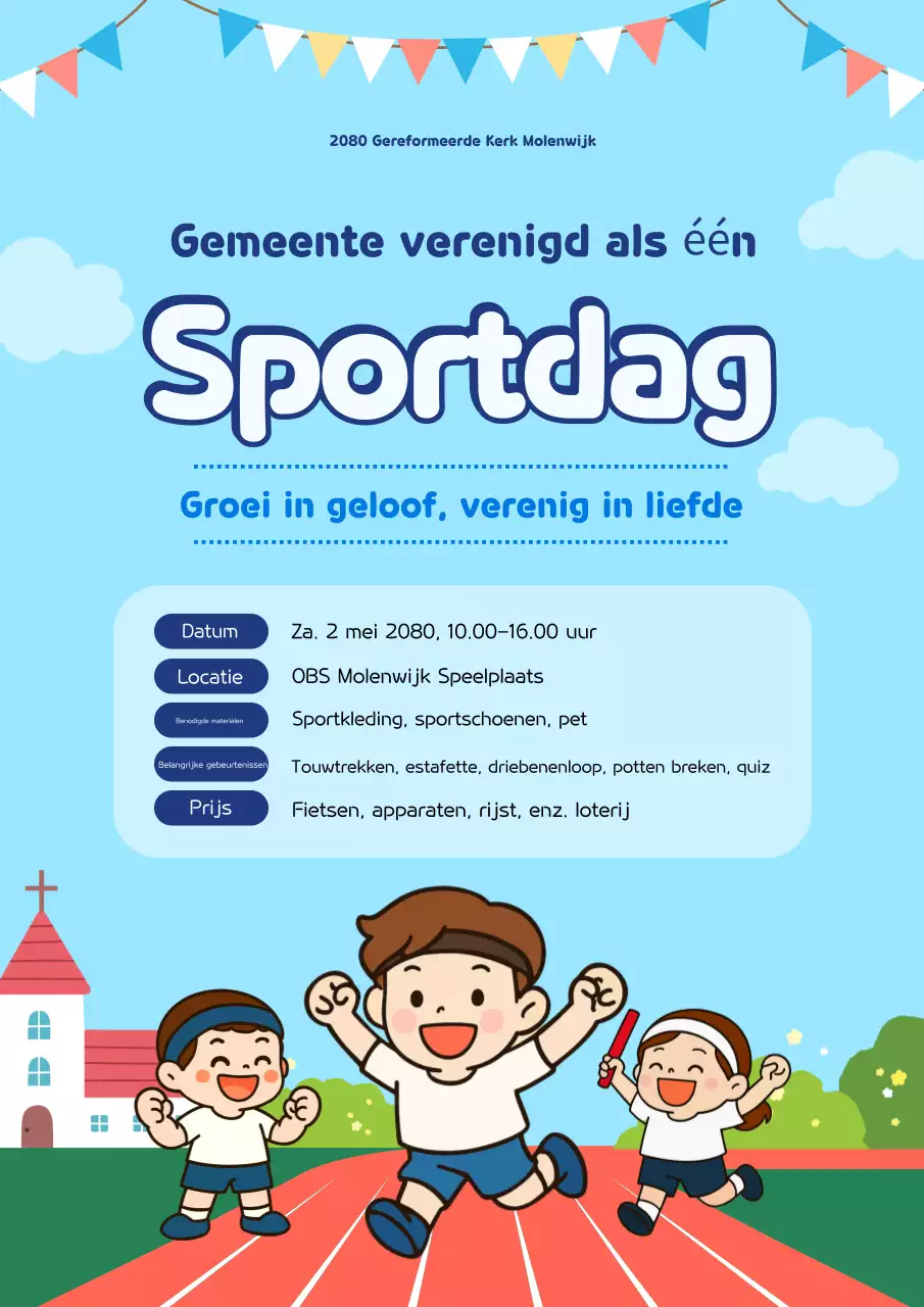 Sky Blue Cute Sports Festival Event