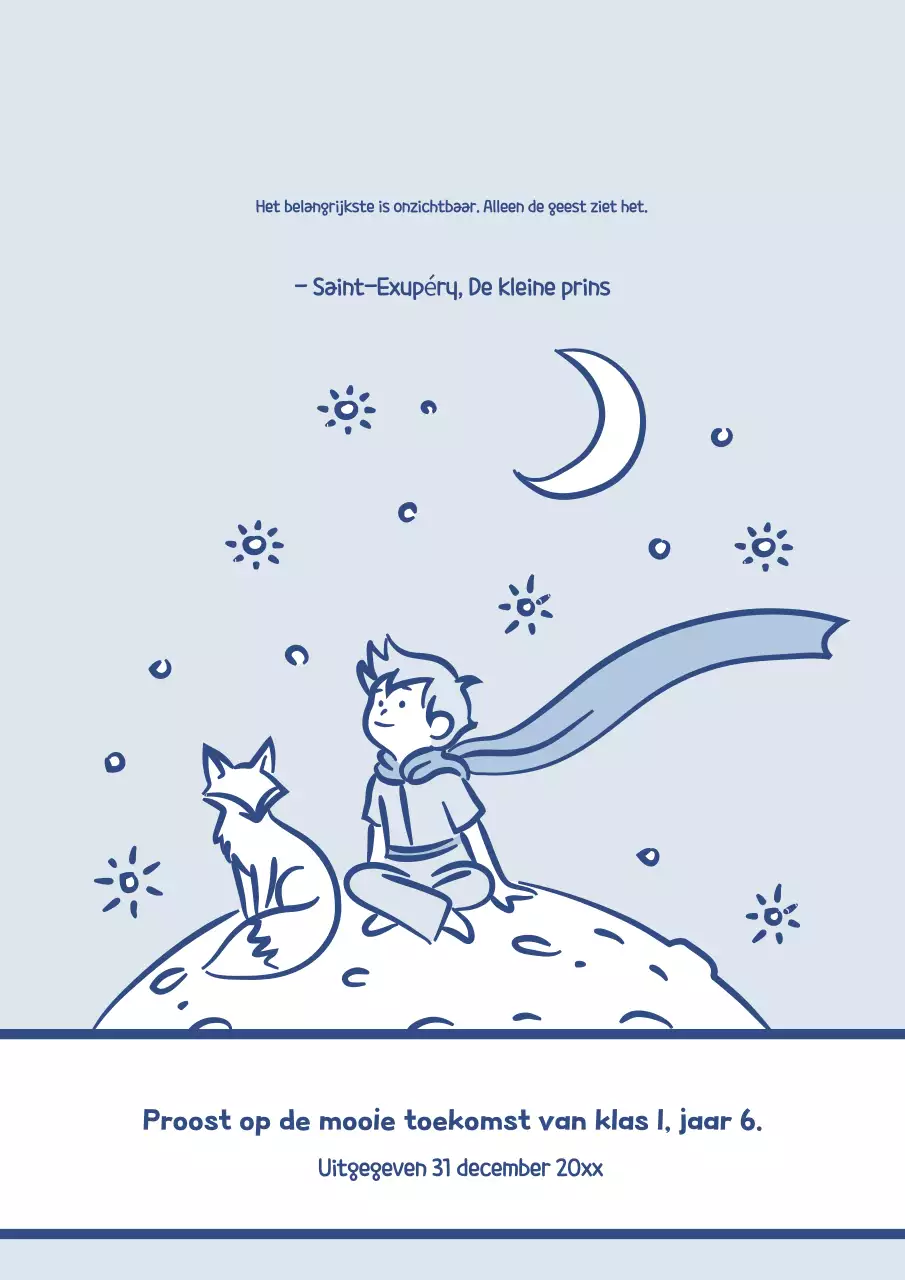 Hemelsblauwe eenvoudige illustratie schoolbloemlezing