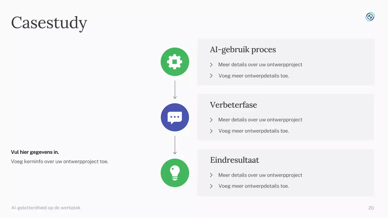 Groene en blauwe eenvoudige AI-cursuspresentatie