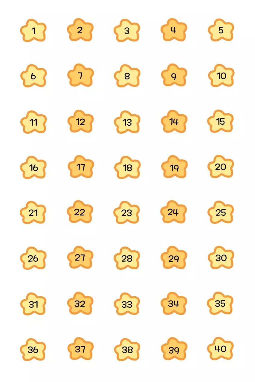 Gele schattige cijferstickers