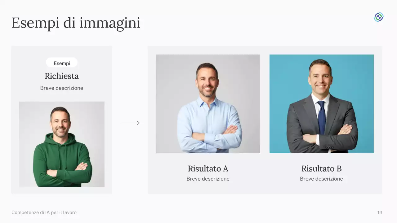 Presentazione del corso di intelligenza artificiale semplice verde e blu