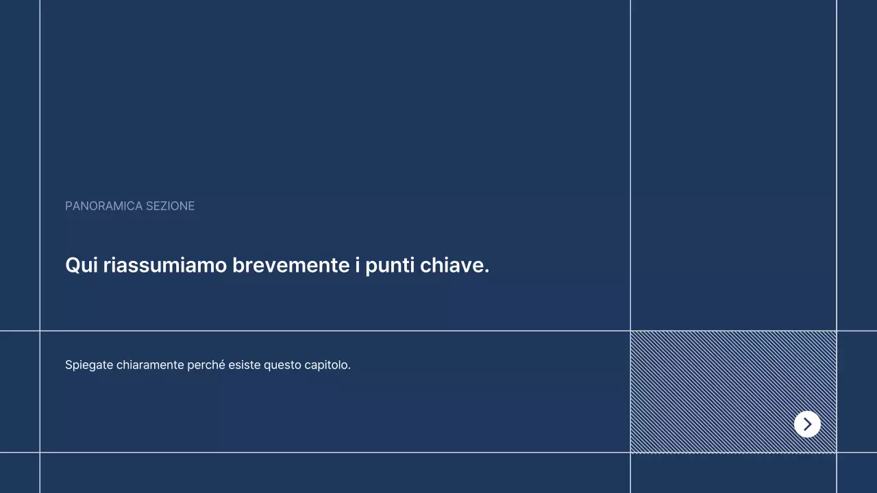 Testo di presentazione aziendale blu navy