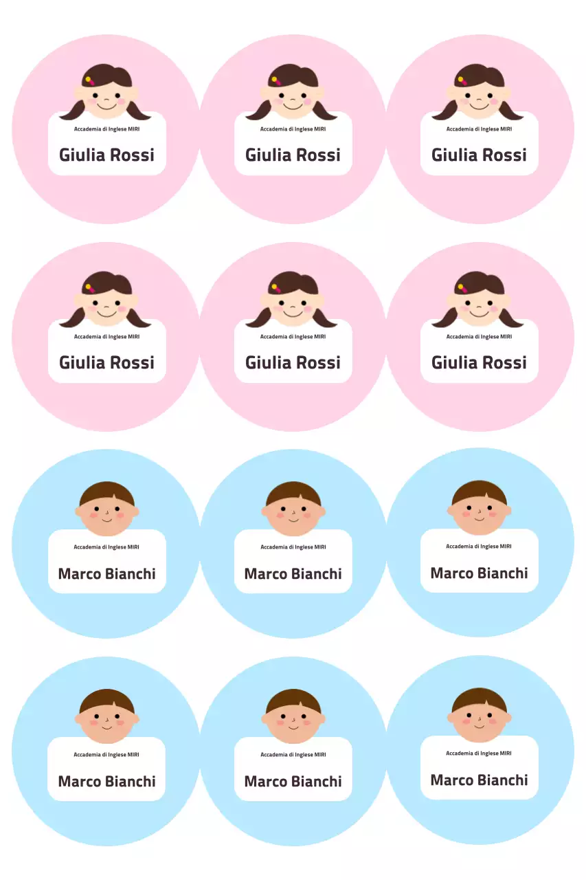 Adesivi rosa carini per bambini