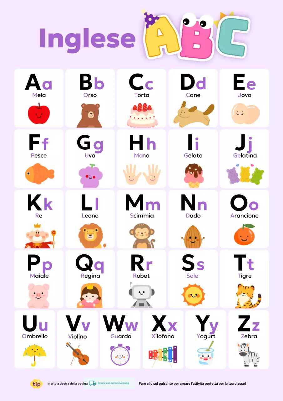 I graziosi materiali didattici in inglese di Yeonbora
