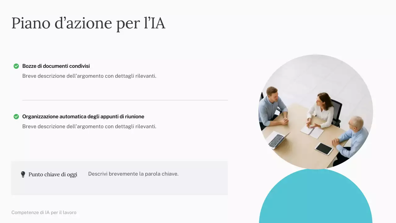 Presentazione del corso di intelligenza artificiale semplice verde e blu