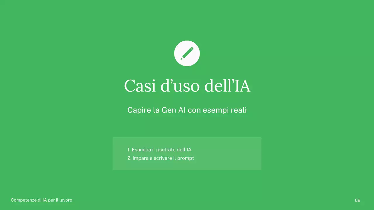 Presentazione del corso di intelligenza artificiale semplice verde e blu