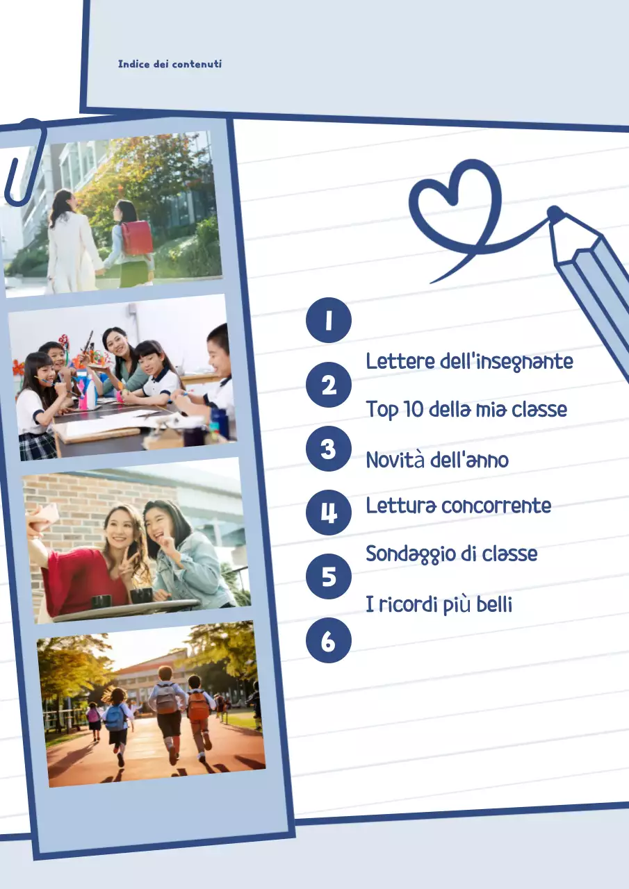 Antologia scolastica di illustrazioni semplici blu cielo