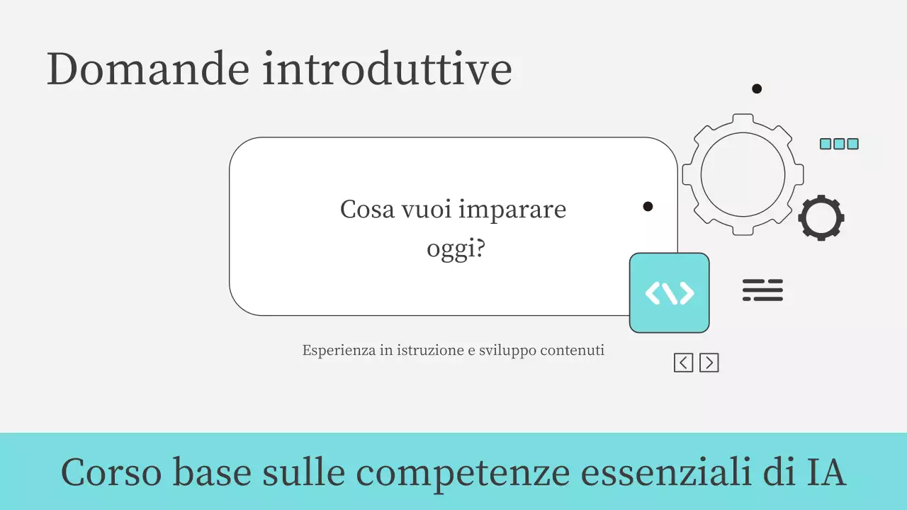 Presentazione del corso di intelligenza artificiale moderna Teal