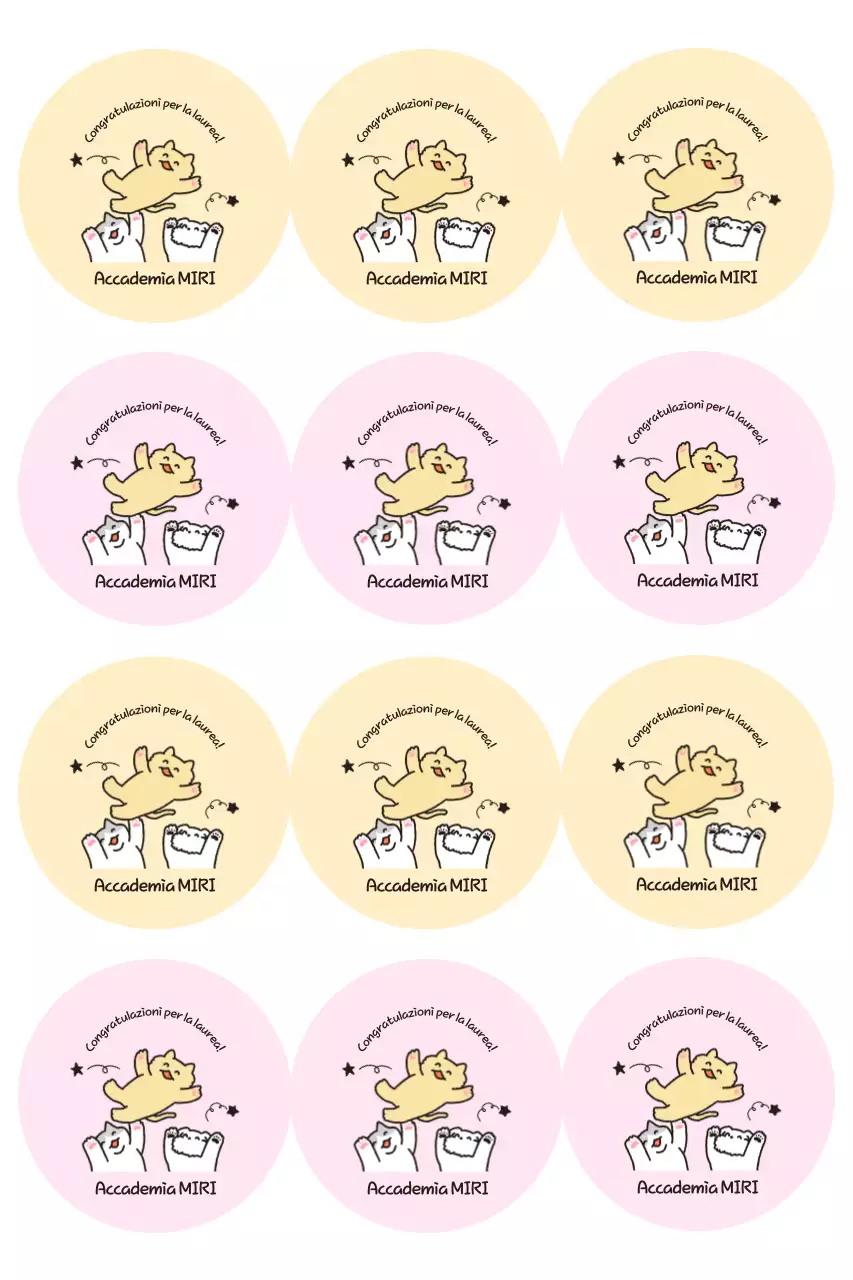 Adesivi beige carini per la laurea