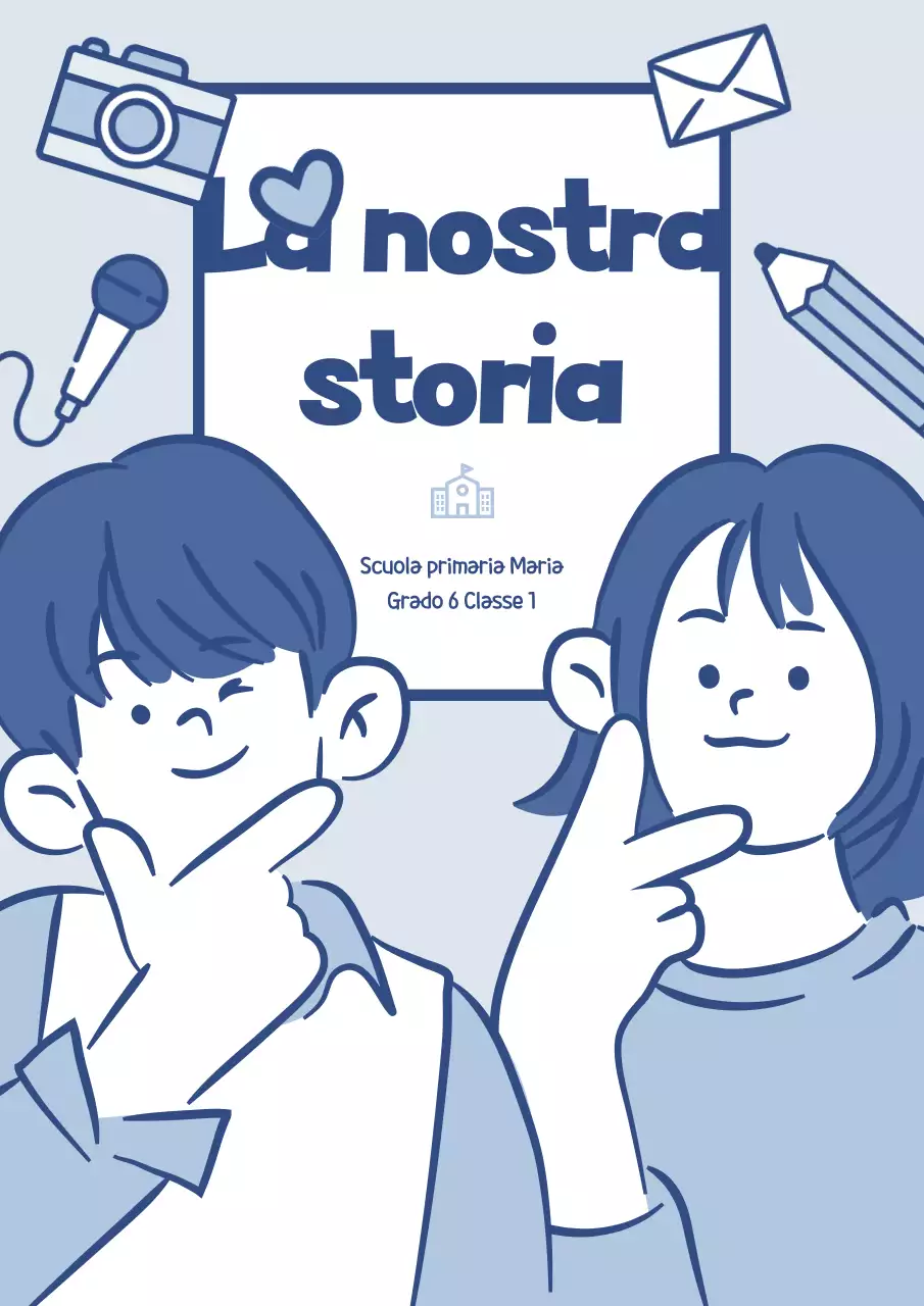 Antologia scolastica di illustrazioni semplici blu cielo