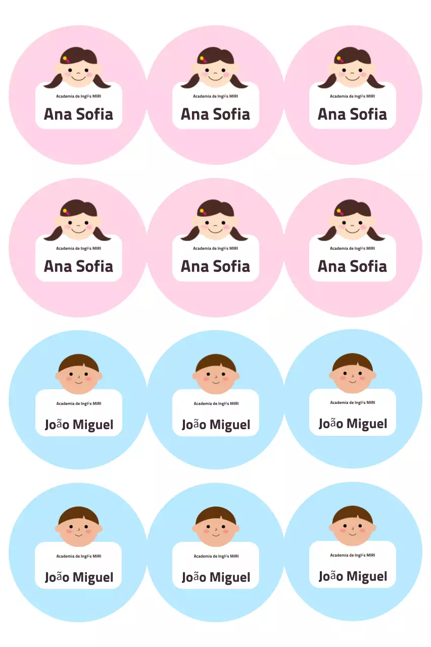 Adesivos infantis rosa fofos