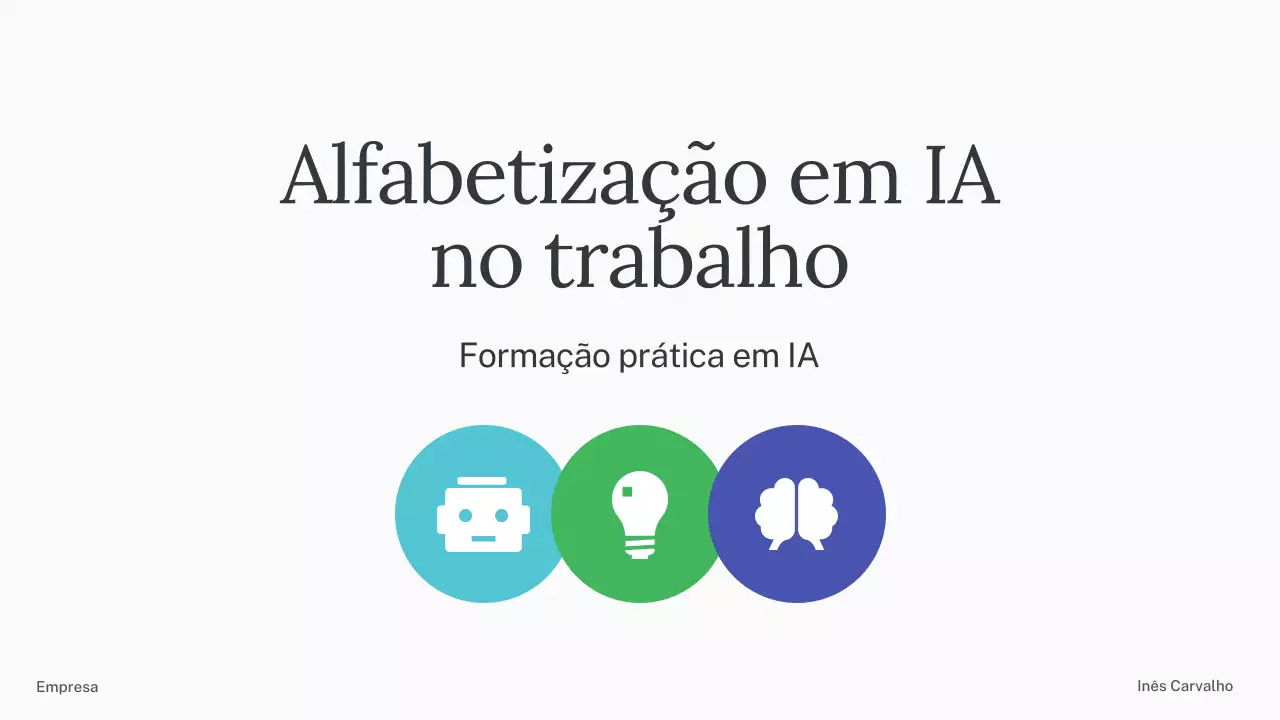 Apresentação do Curso de IA Simples Verde e Azul