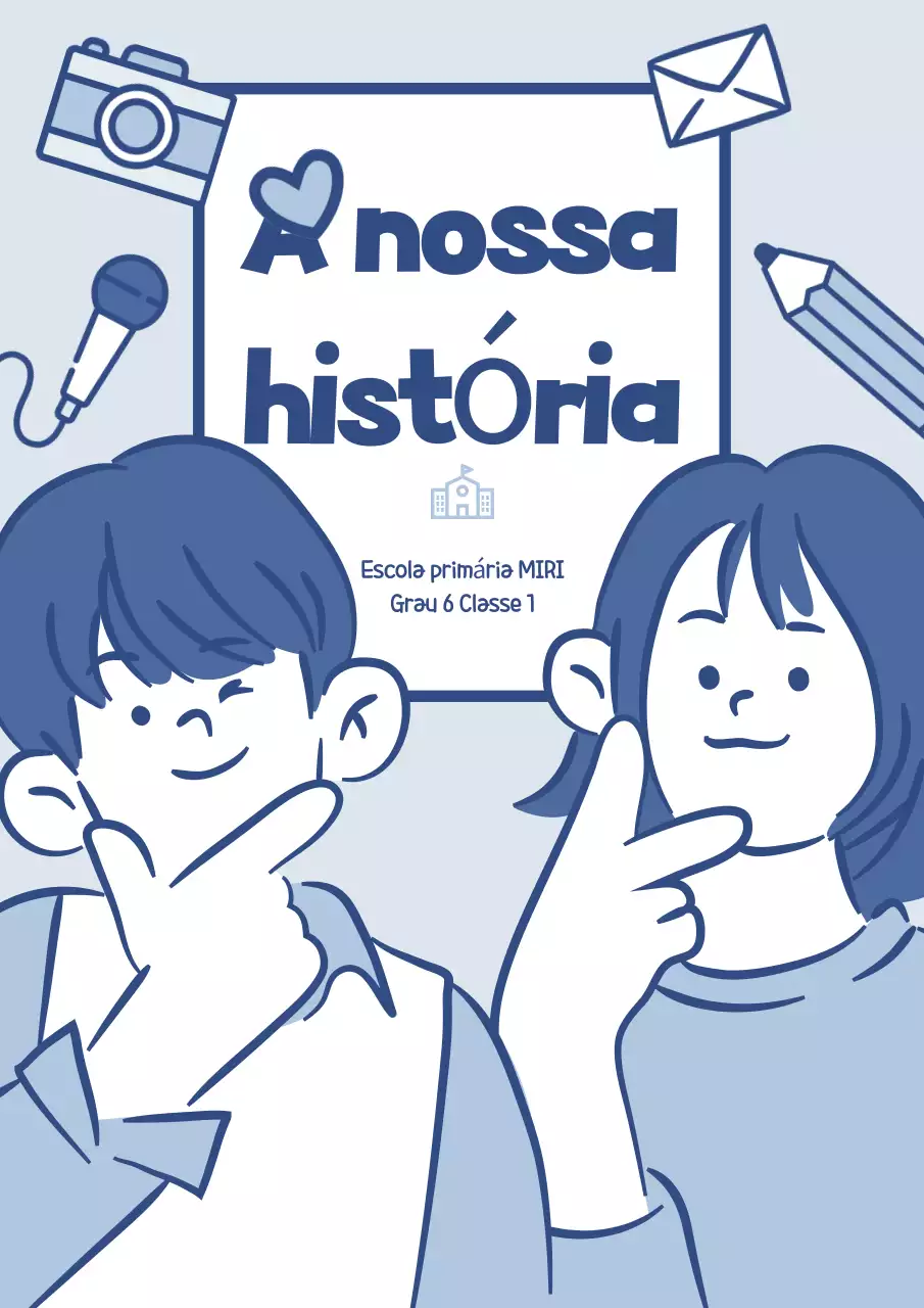 Antologia Escolar de Ilustrações Simples em Azul Celeste