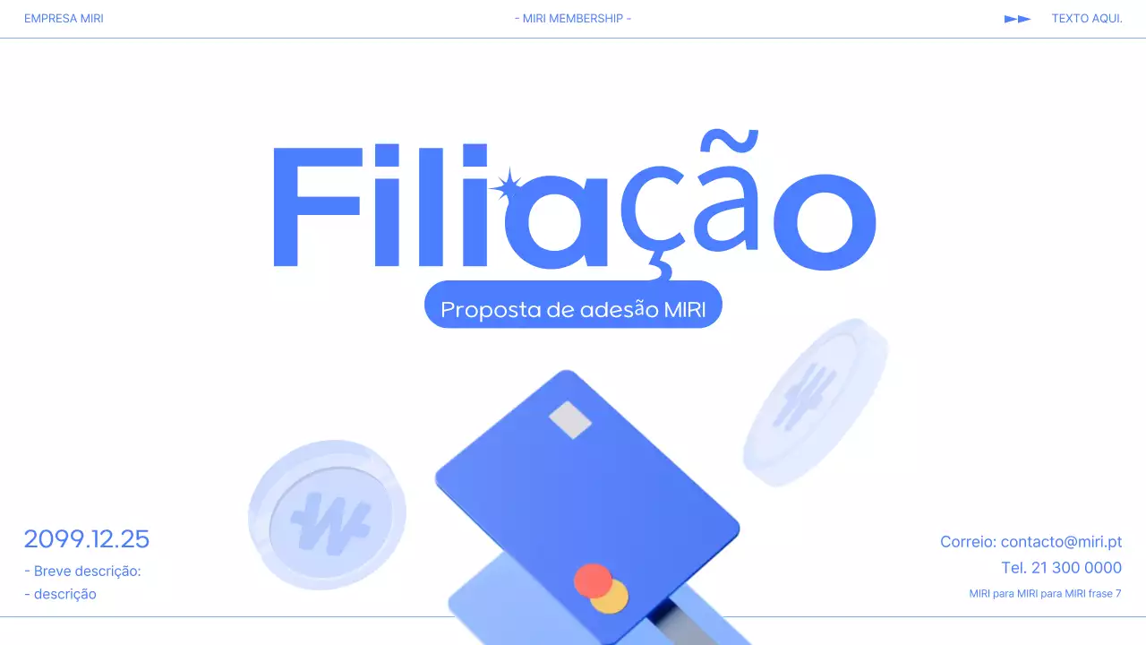 Oferta de adesão ao Blue Modern