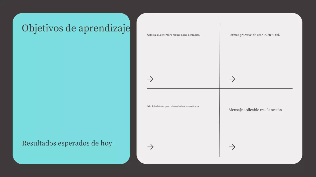 Presentación del curso de IA moderna en color verde azulado