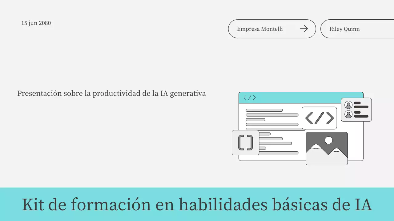 Presentación del curso de IA moderna en color verde azulado