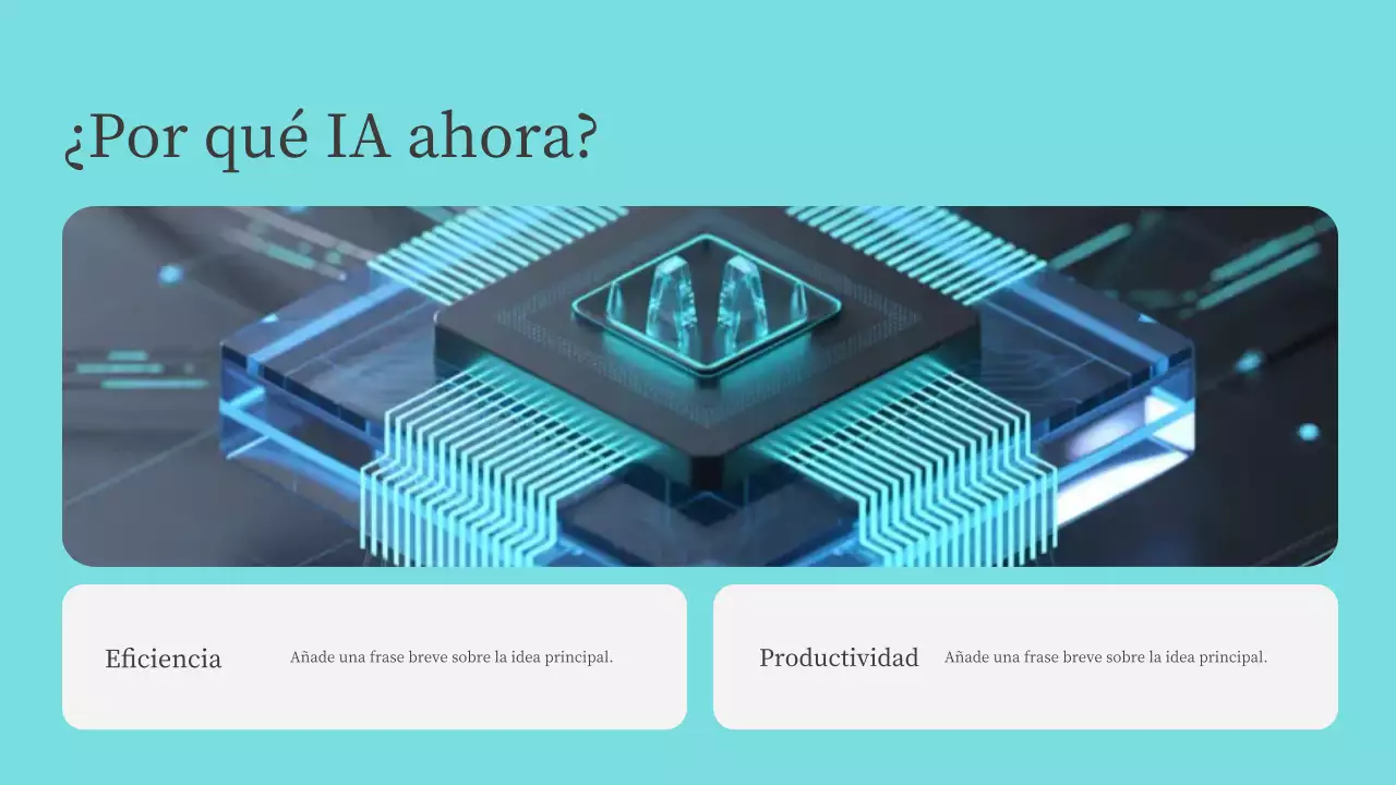 Presentación del curso de IA moderna en color verde azulado