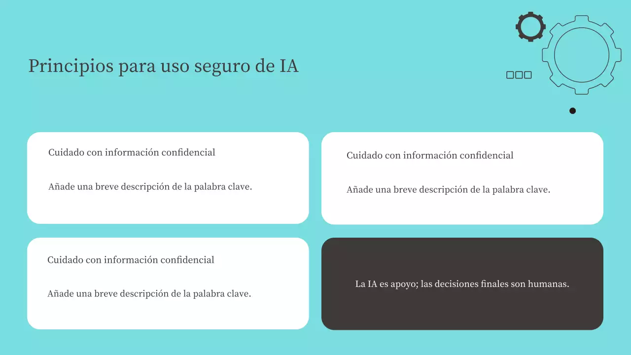 Presentación del curso de IA moderna en color verde azulado