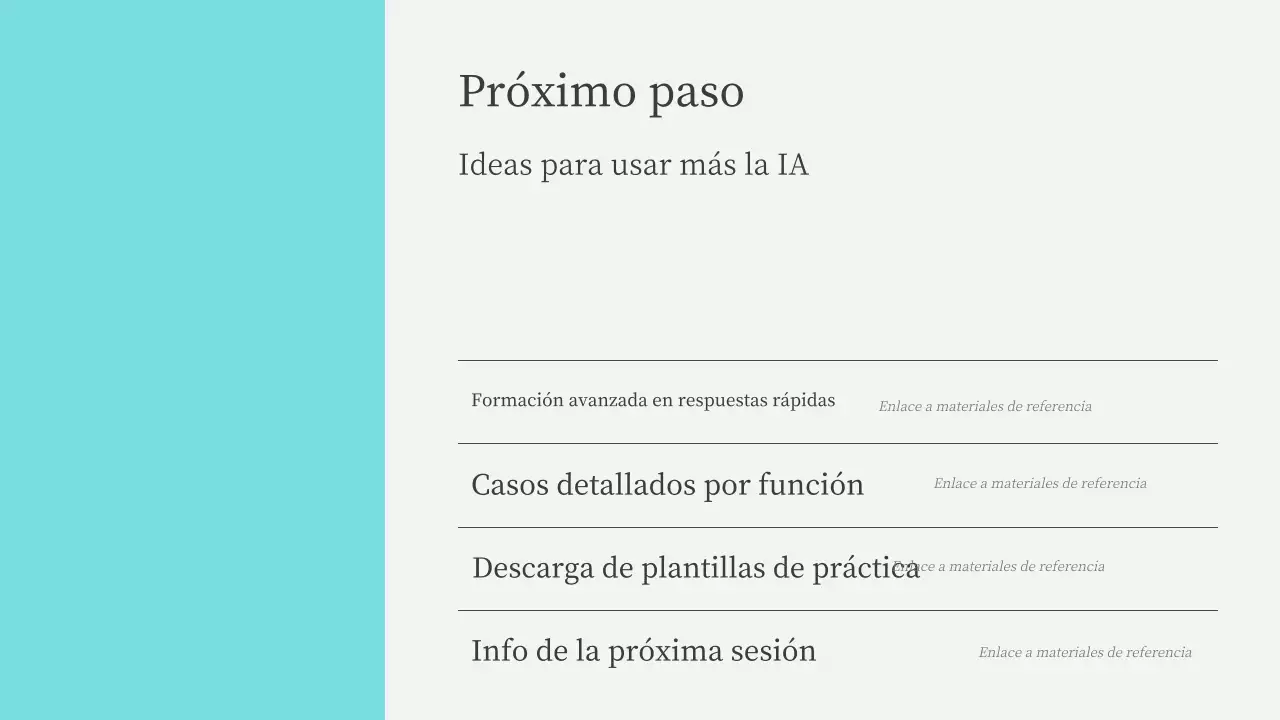 Presentación del curso de IA moderna en color verde azulado