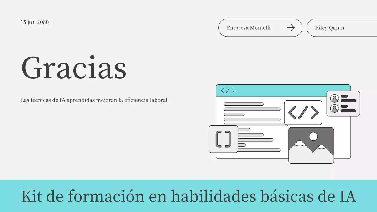 Presentación del curso de IA moderna en color verde azulado