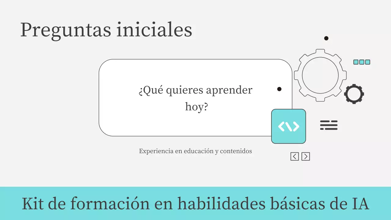 Presentación del curso de IA moderna en color verde azulado