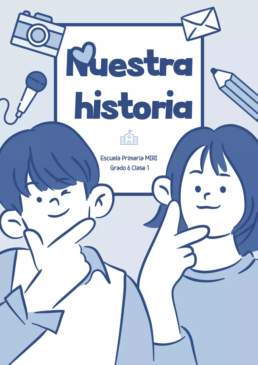 Antología escolar de ilustración sencilla azul cielo