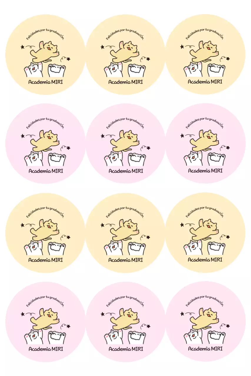 Bonitas pegatinas de graduación en color beige