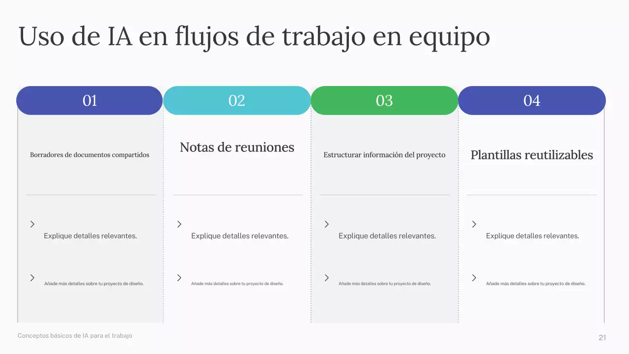 Presentación del curso de IA simple de Green and Blue