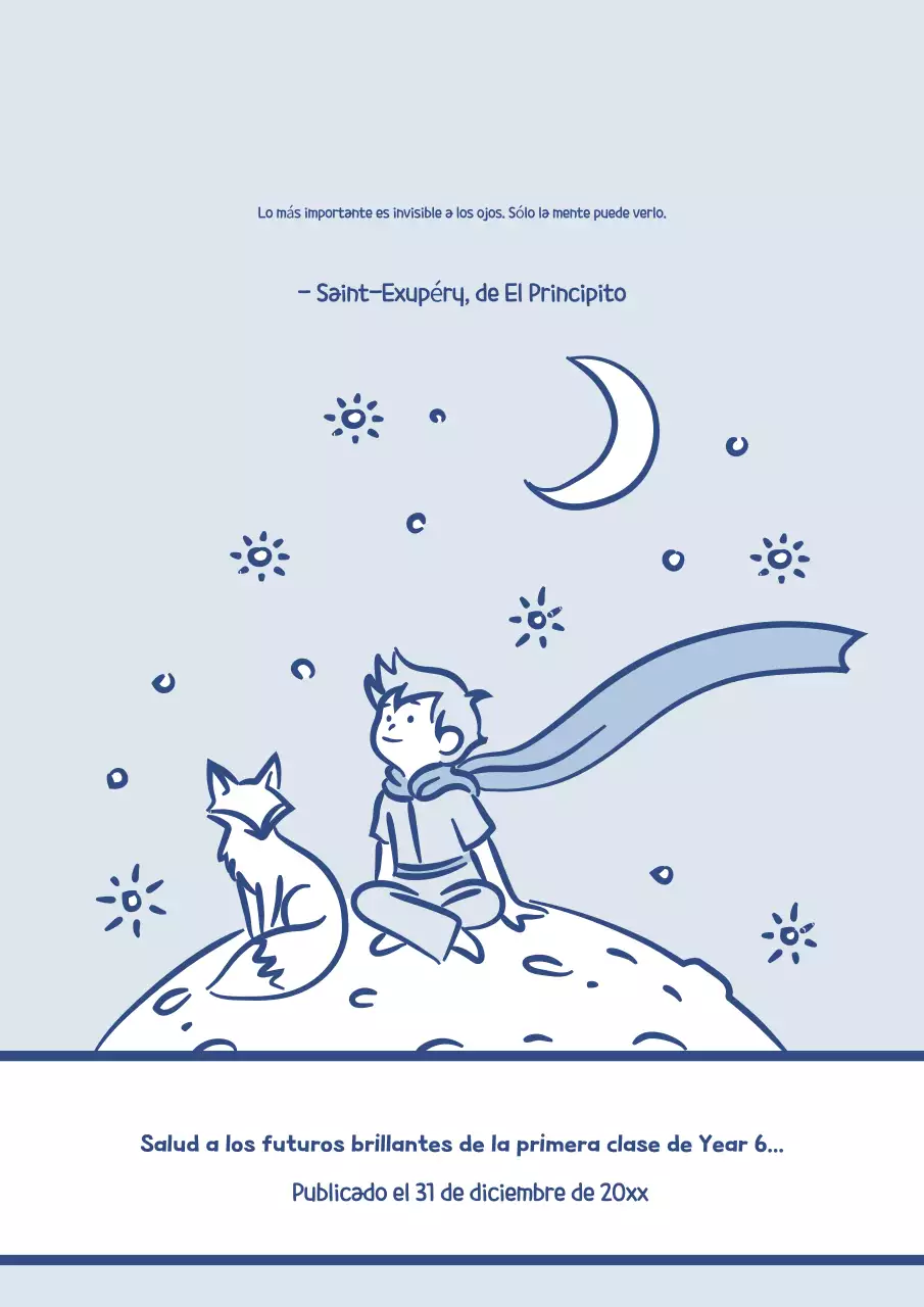 Antología escolar de ilustración sencilla azul cielo